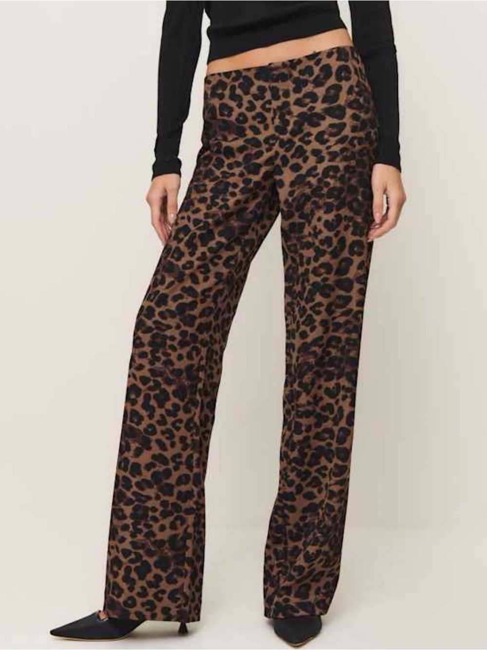 Reformation Vida Low Rise Leopard Print